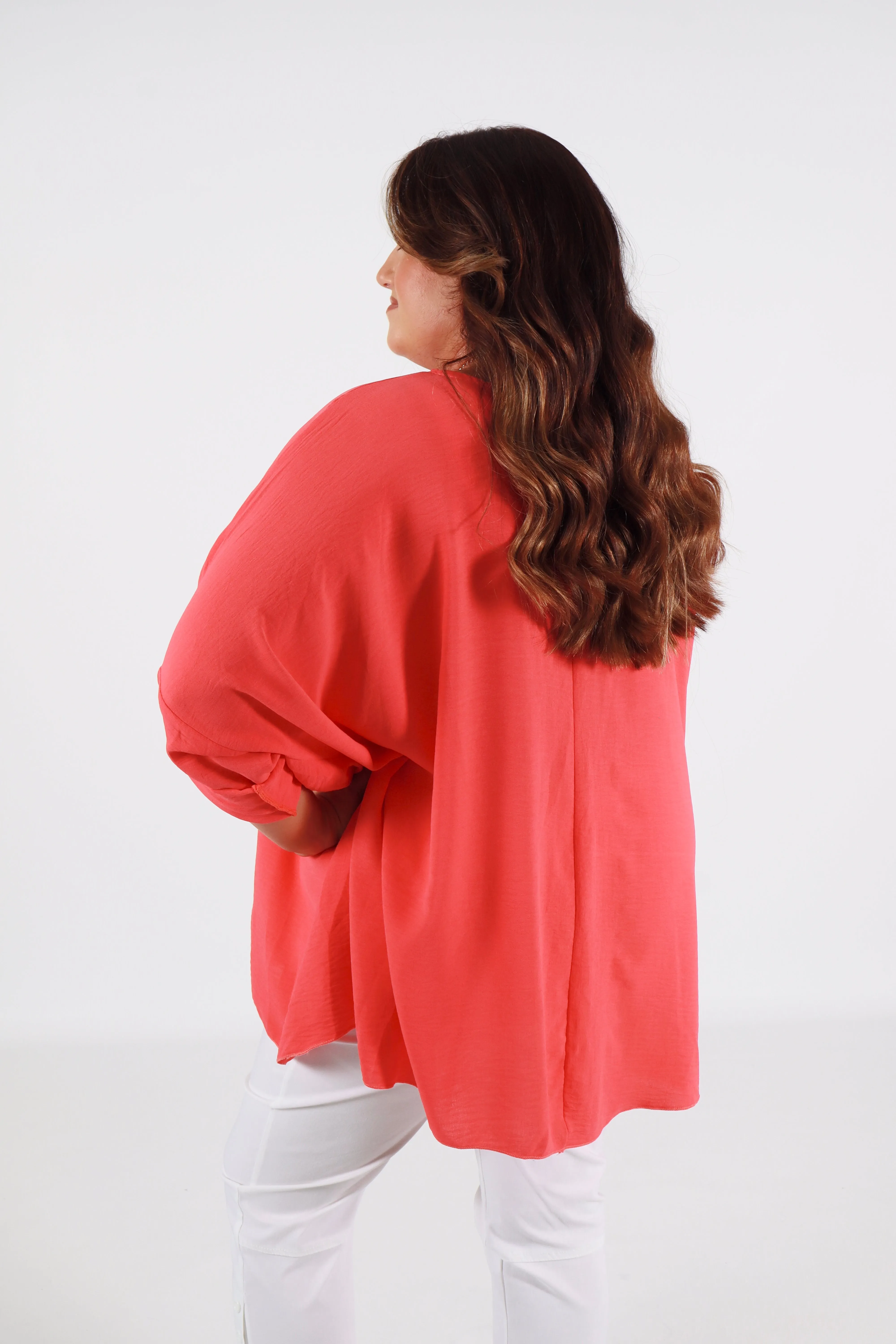 Jolene Blouse in Coral