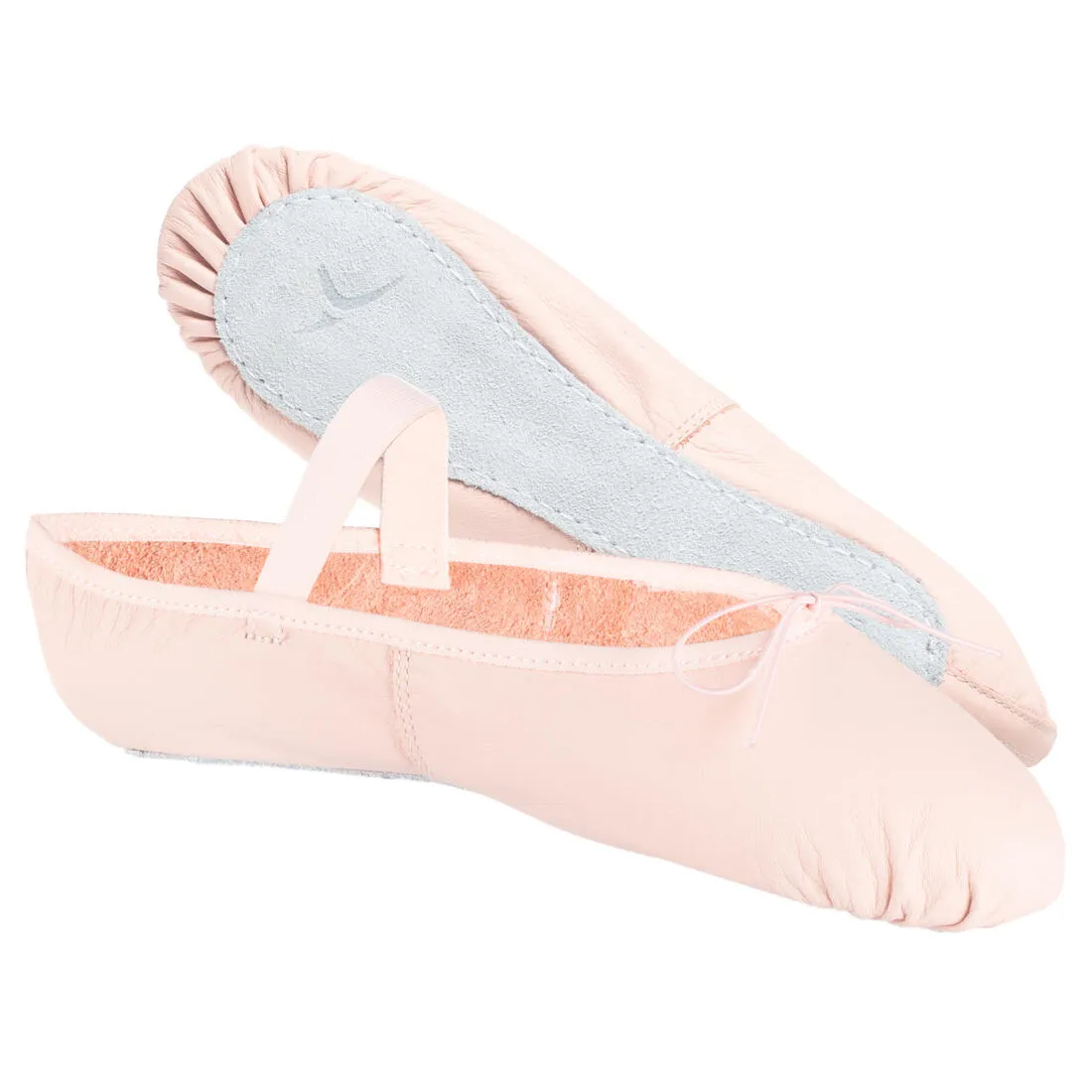 Kids' Full Sole Leather Ballet Demi-Pointe Shoes - Pink