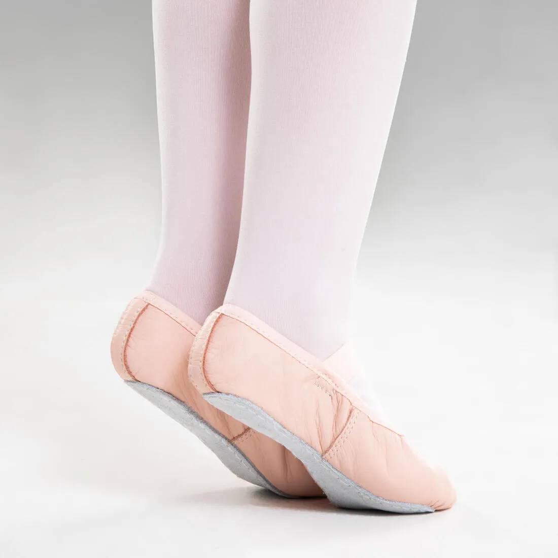 Kids' Full Sole Leather Ballet Demi-Pointe Shoes - Pink