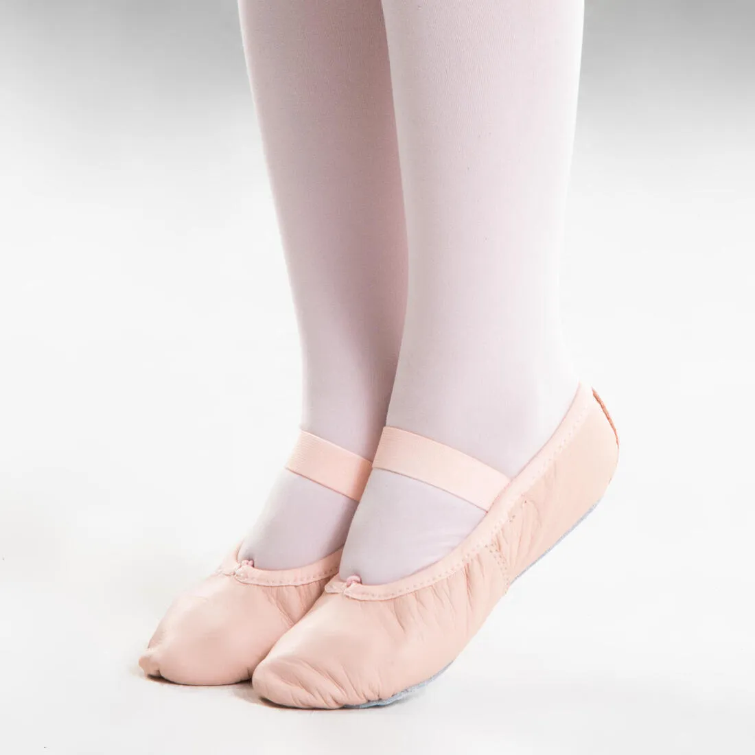 Kids' Full Sole Leather Ballet Demi-Pointe Shoes - Pink