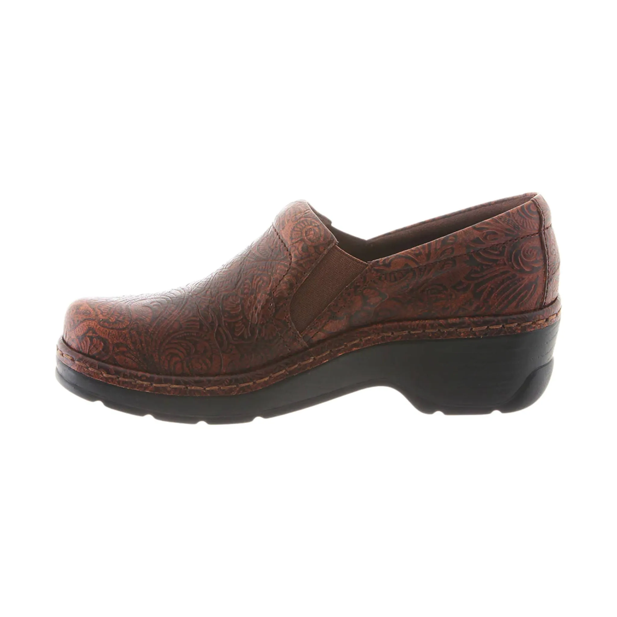 Klogs Women's Naples - Brown Floral Tooled