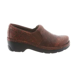 Klogs Women's Naples - Brown Floral Tooled