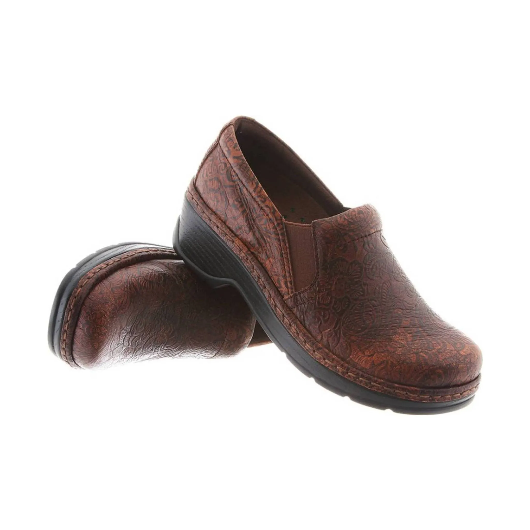 Klogs Women's Naples - Brown Floral Tooled