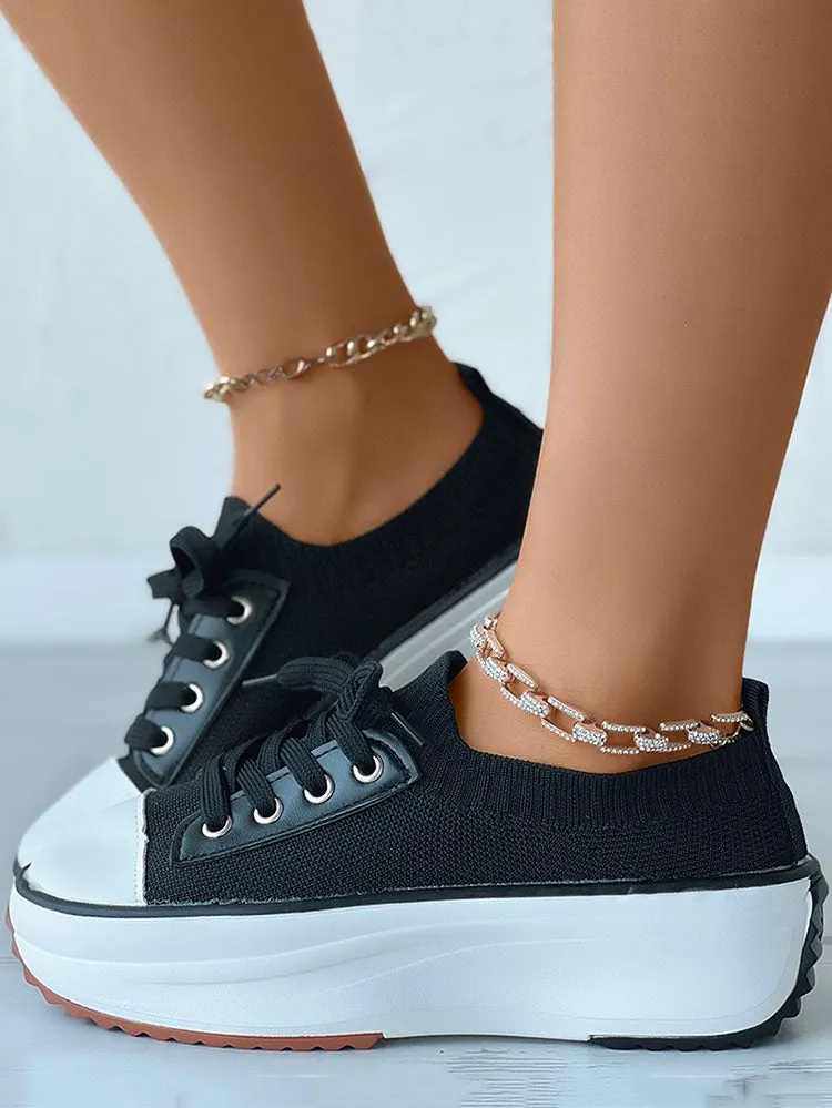 Knit Lace-Up Sneaker