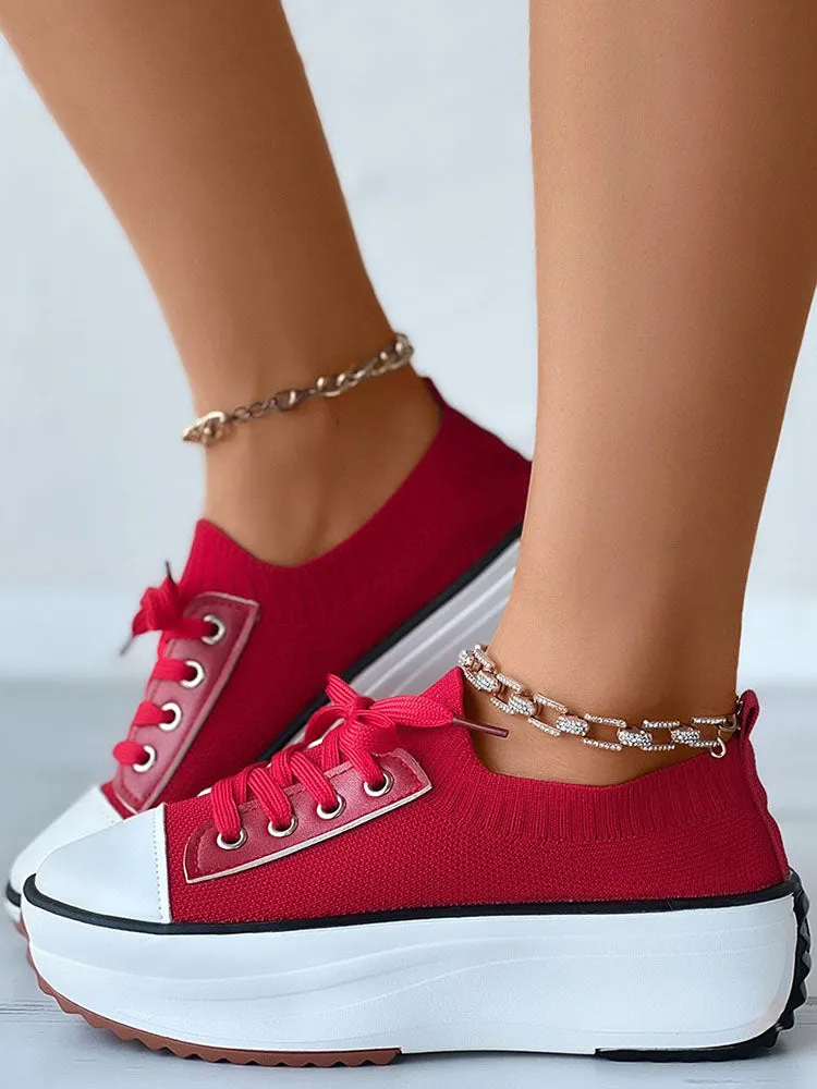 Knit Lace-Up Sneaker