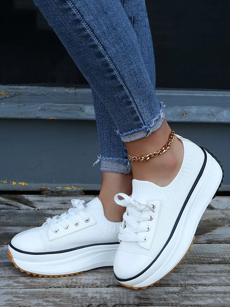 Knit Lace-Up Sneaker