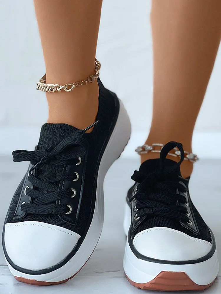 Knit Lace-Up Sneaker