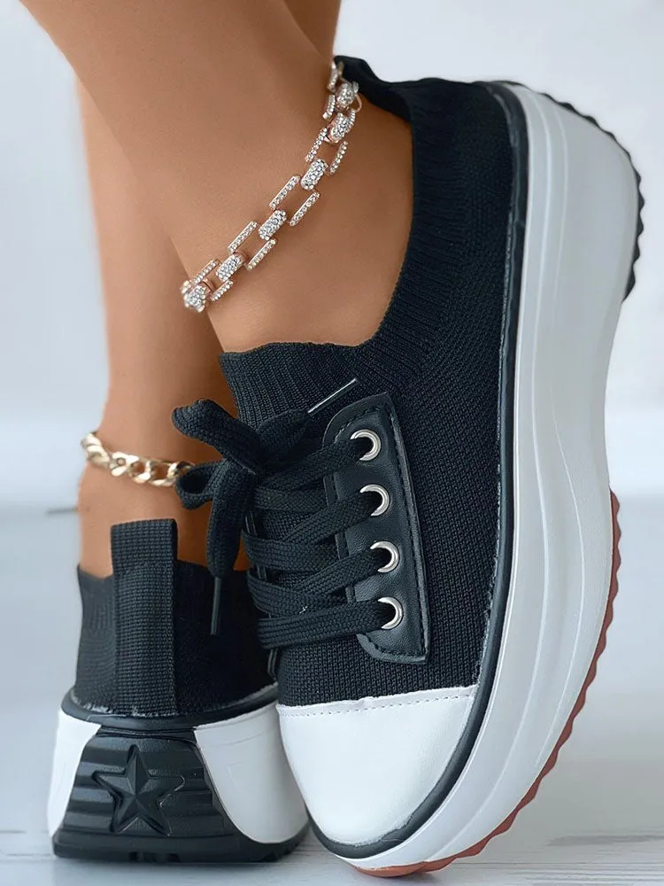 Knit Lace-Up Sneaker