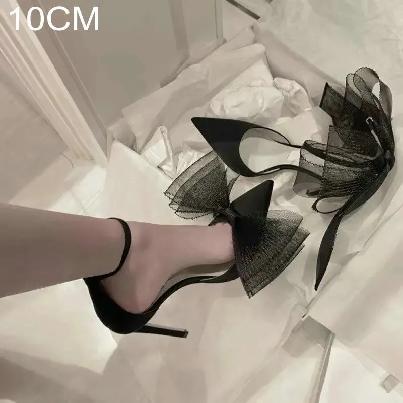Lace Bow High Heels