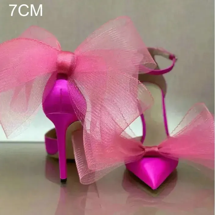 Lace Bow High Heels