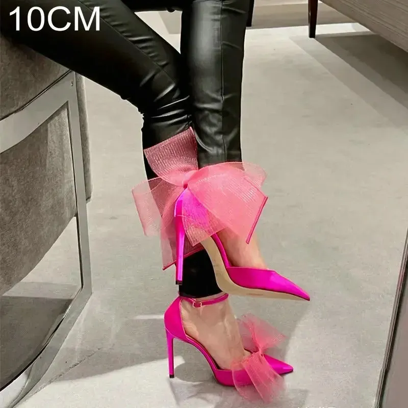 Lace Bow High Heels