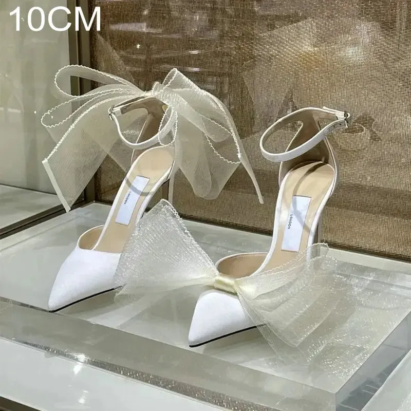 Lace Bow High Heels