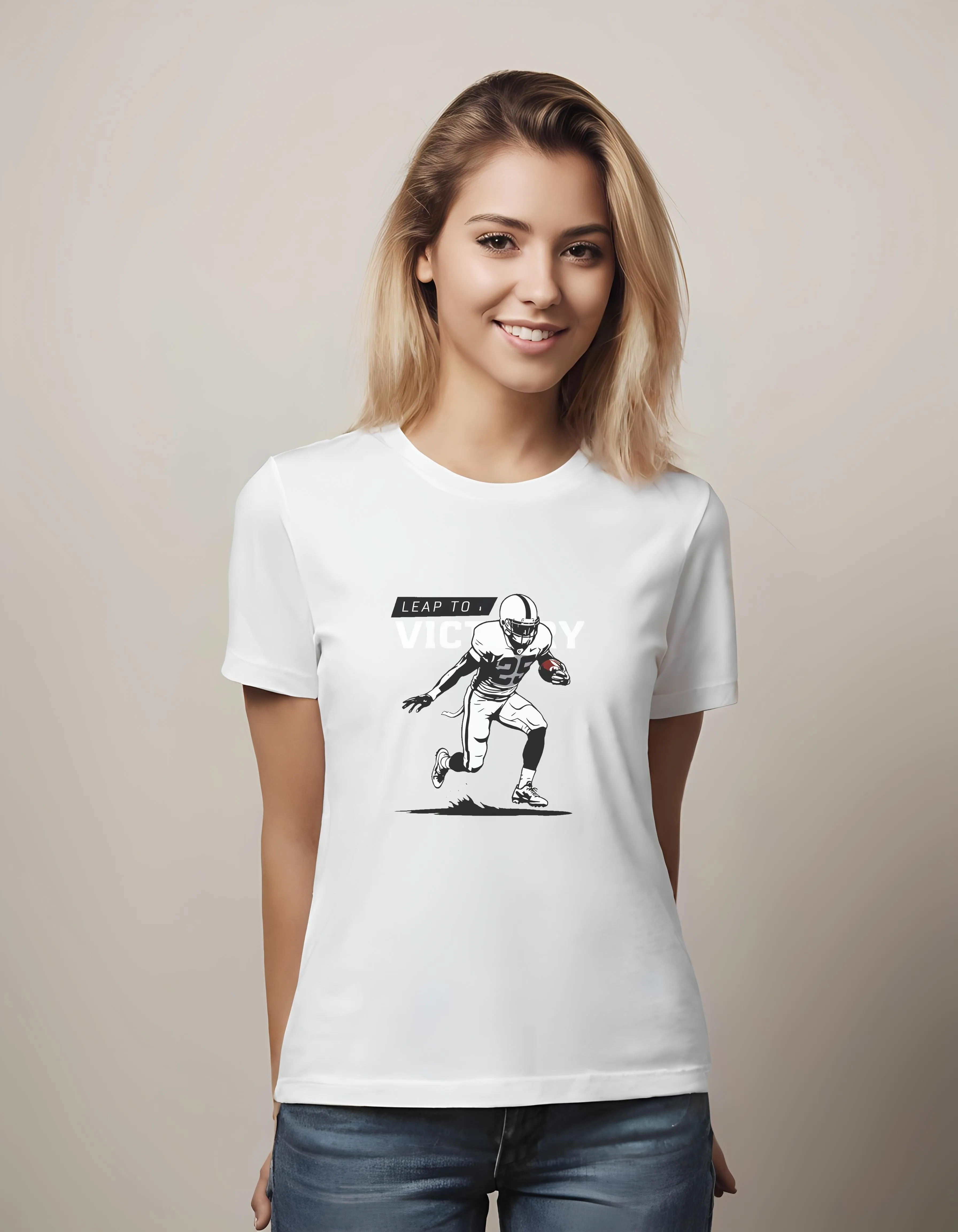 Leap to Victory Football Player Design | Classic T-Shirt (Unisex)