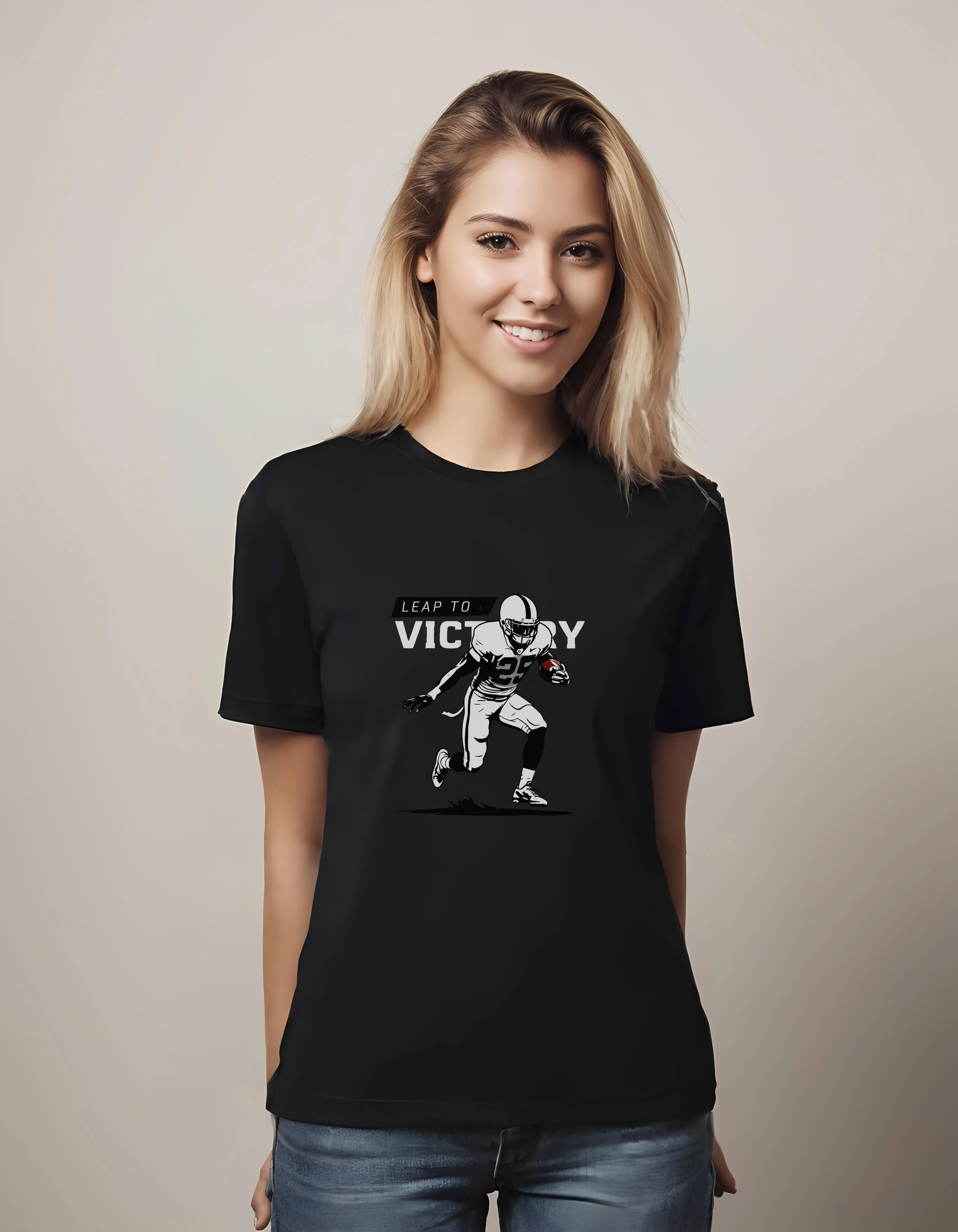 Leap to Victory Football Player Design | Classic T-Shirt (Unisex)