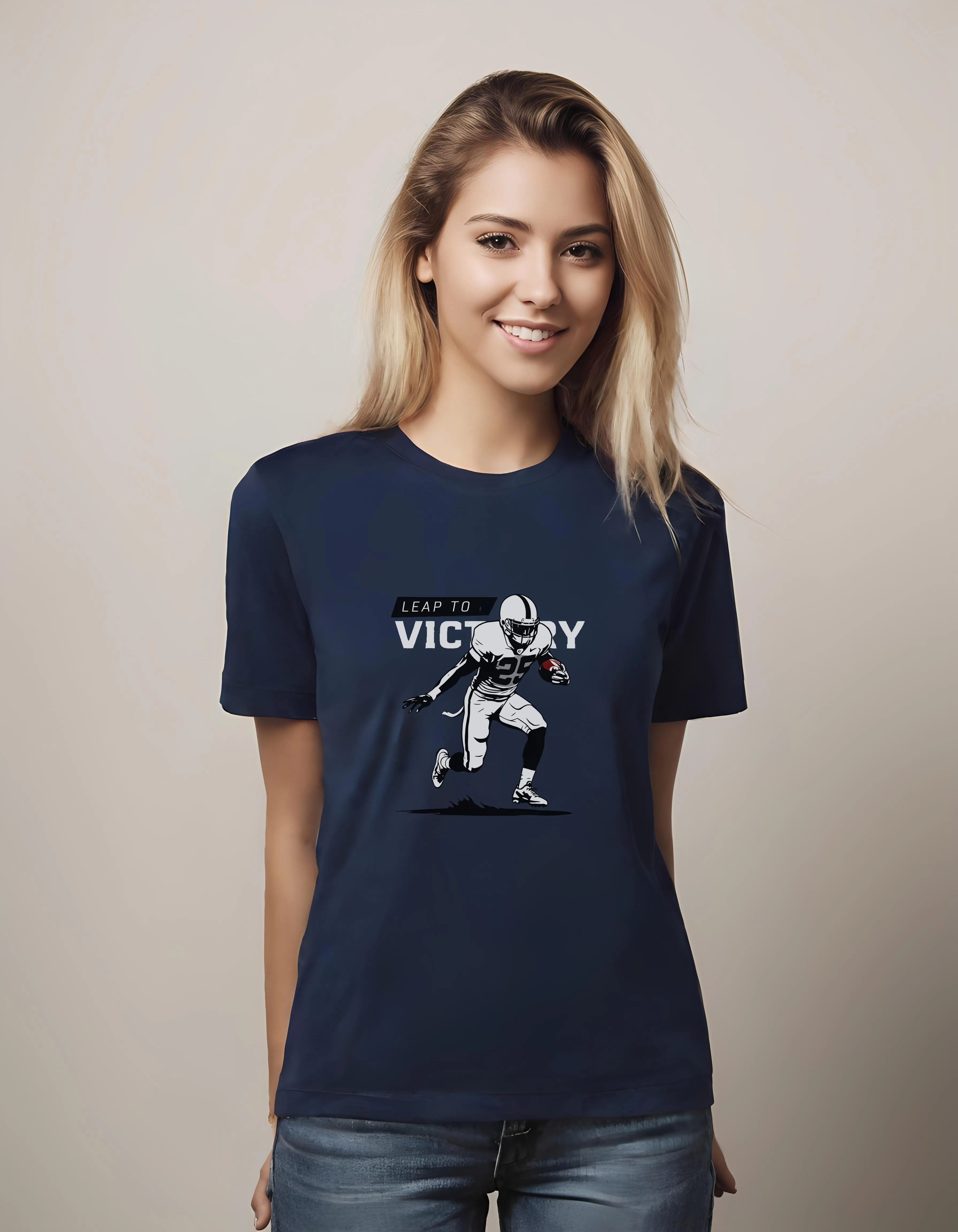 Leap to Victory Football Player Design | Classic T-Shirt (Unisex)