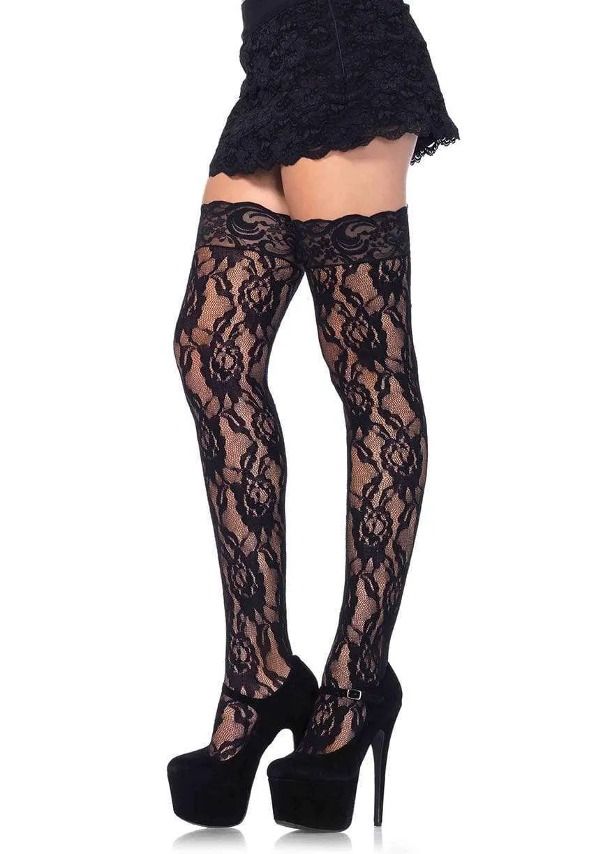 Leg Avenue Rose Thigh High Stockings 9762