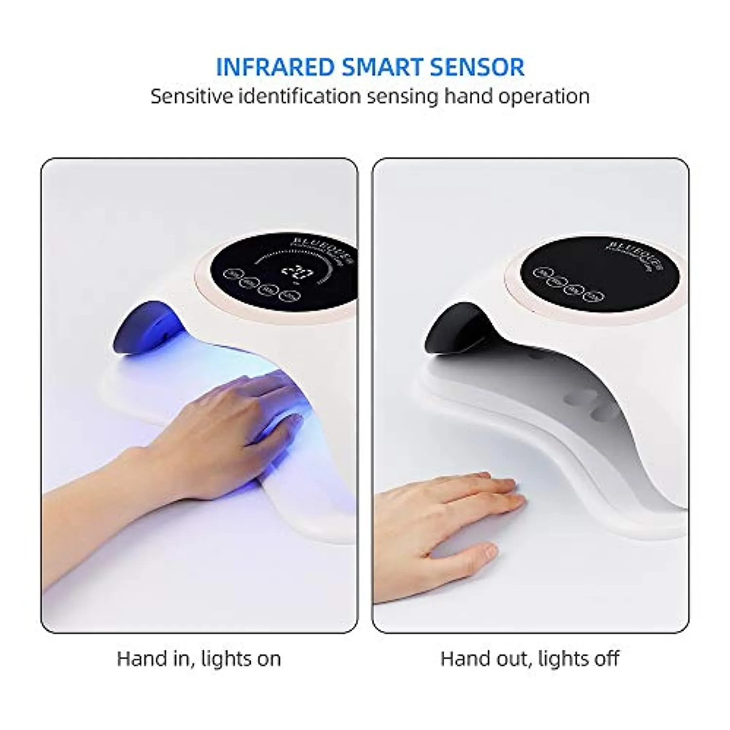 LIARTY 180W Portable Nail Dryers, to Quick Dry for Regular Nail Polish, Air & LED Light Nail Lamp with Fan, Safe for Hands Skin, Best Gift for Ladies, Girls(White)