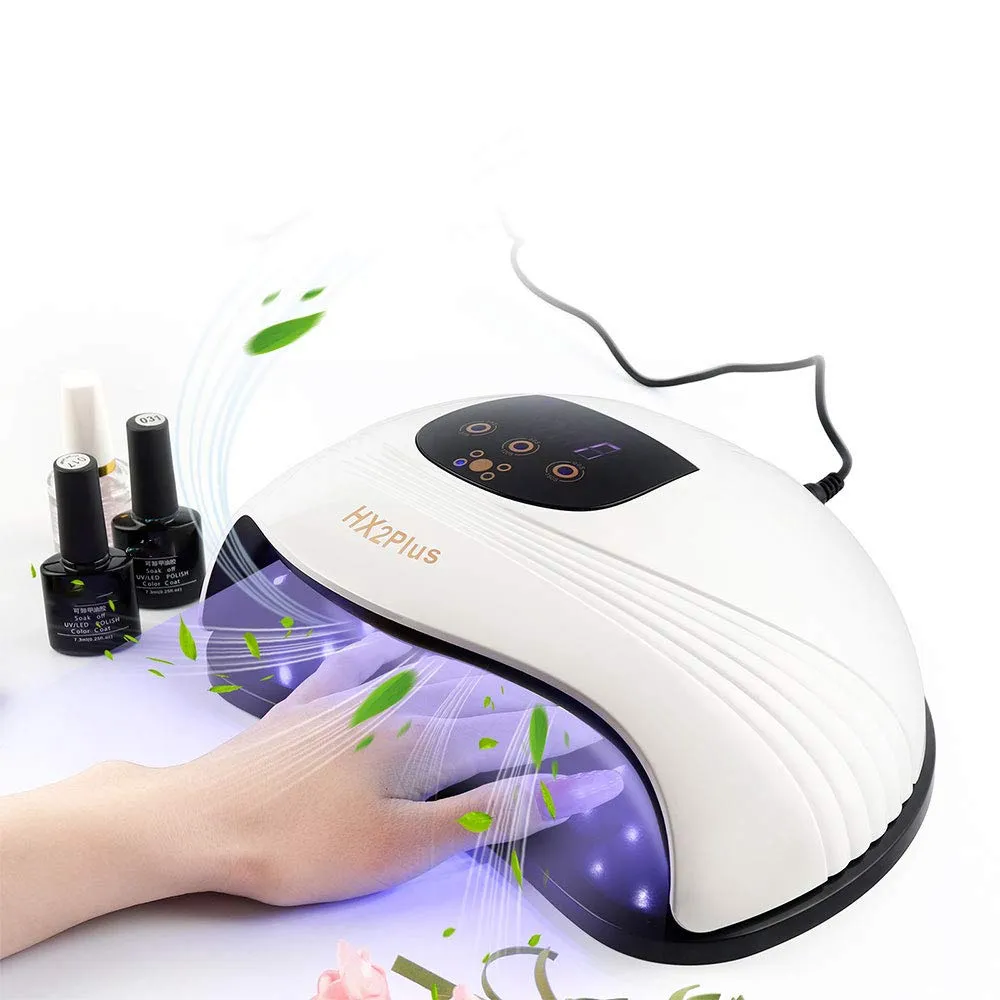 LIARTY 180W Portable Nail Dryers, to Quick Dry for Regular Nail Polish, Air & LED Light Nail Lamp with Fan, Safe for Hands Skin, Best Gift for Ladies, Girls(White)