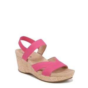 LifeStride Womens Danita Strappy Wedge Sandals French Pink 8 W