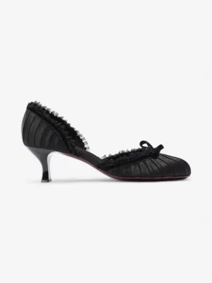 Louis Vuitton Ballet Pumps Heels 60mm Black Satin EU 38.5 UK 5.5
