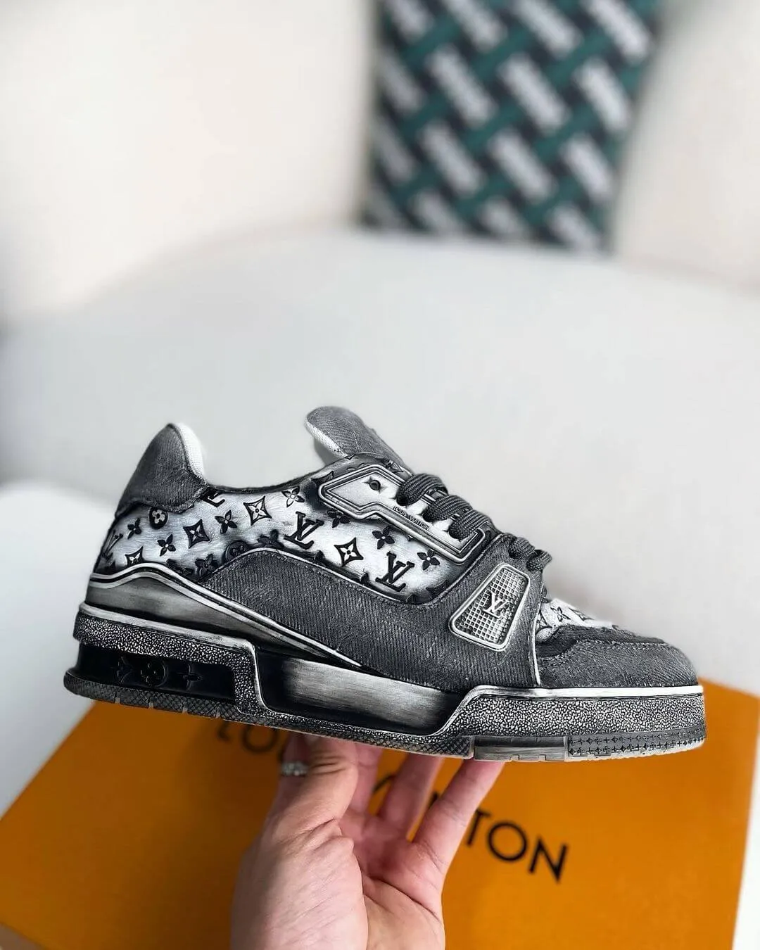 Louis Vuitton Denim Black Trainer sneakers