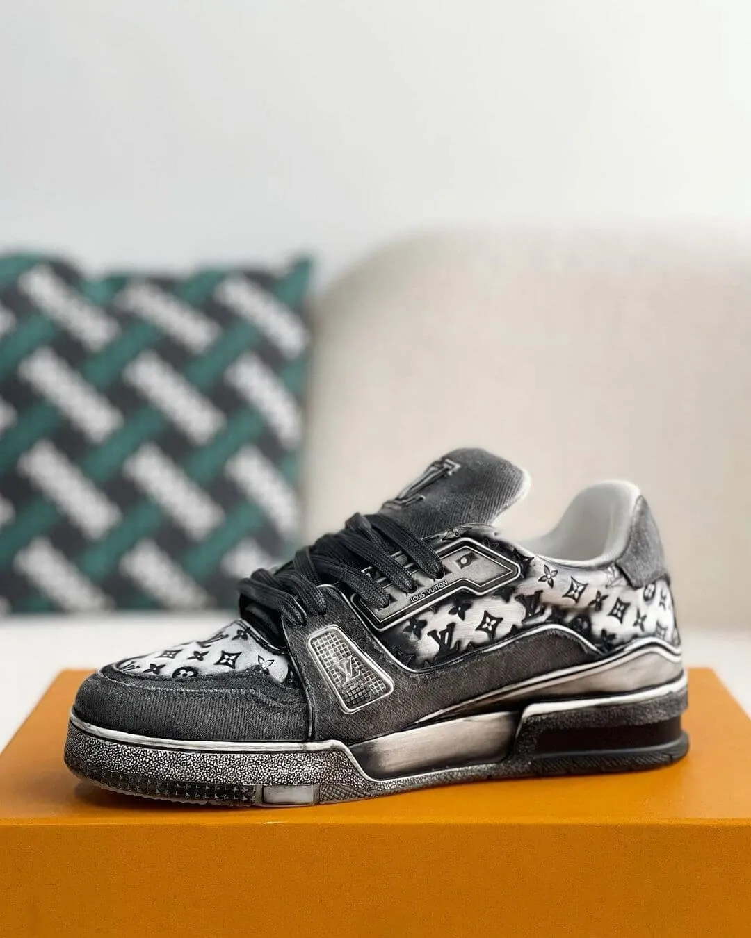 Louis Vuitton Denim Black Trainer sneakers