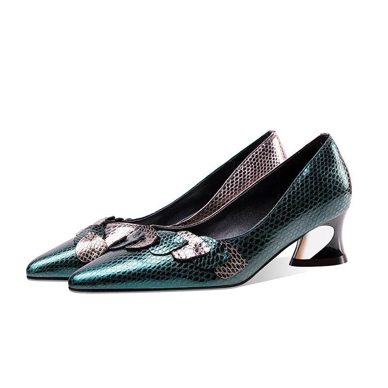 Low-Heel Pointed Toe All-Match Pumps