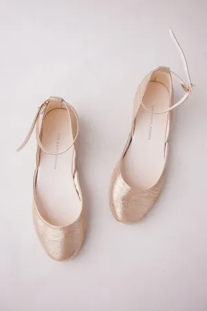 LUNA Ballet Flats – Gold Lace