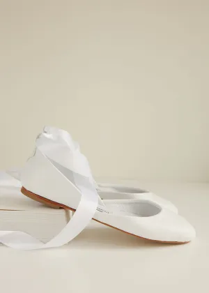 LUNA BALLET FLATS – LILY WHITE