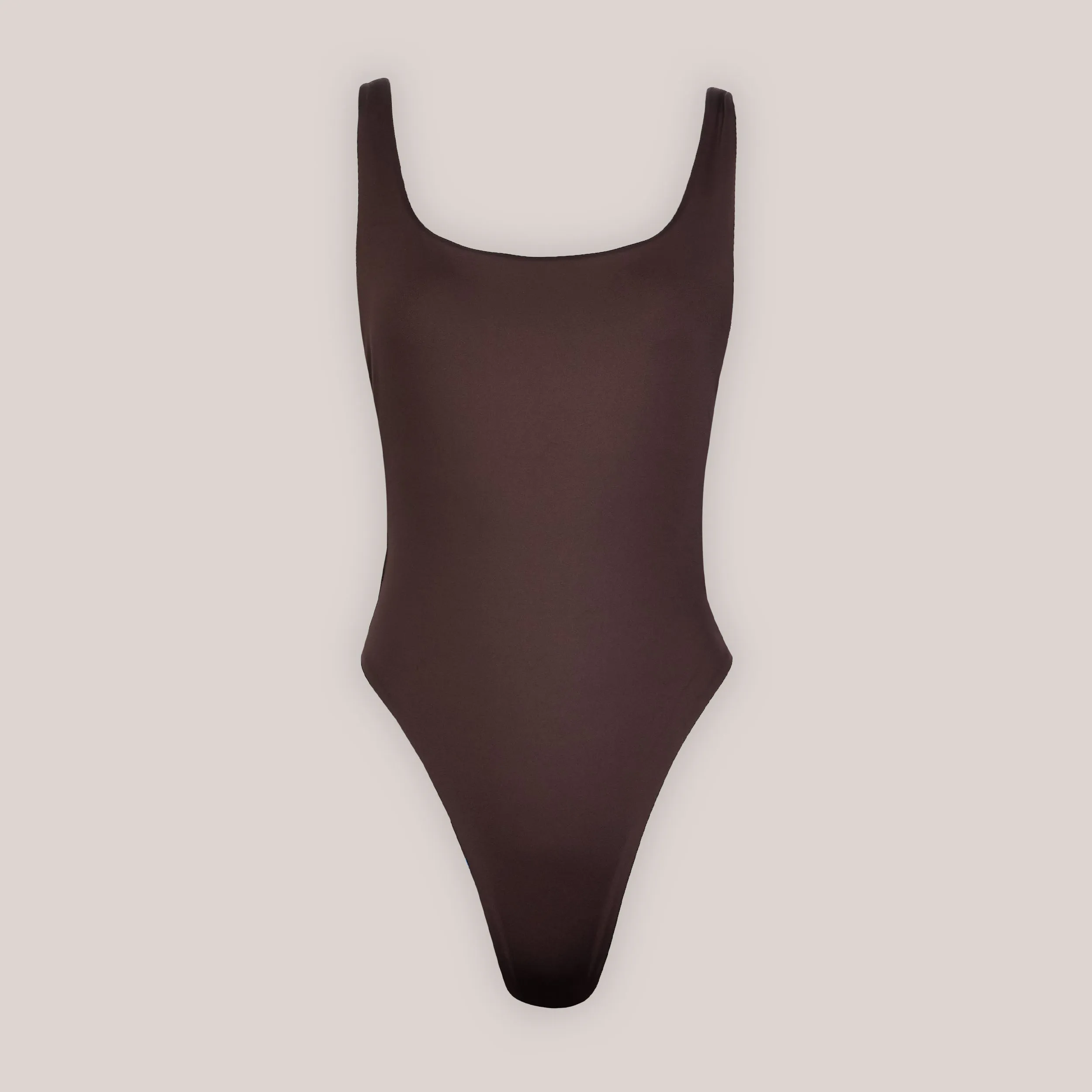 Maillot de Bain High Leg Réversible - Marron/Floral