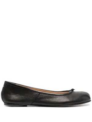 Maison Margiela Tabi Leather Ballet Shoes Black