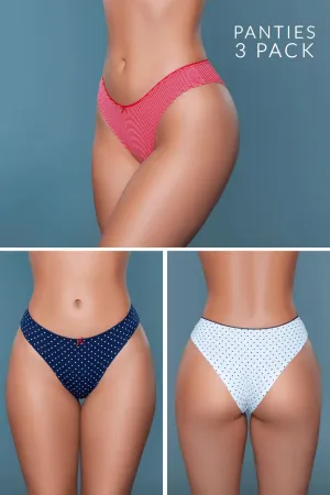 Medium Rise Mixed Design Panty Pack