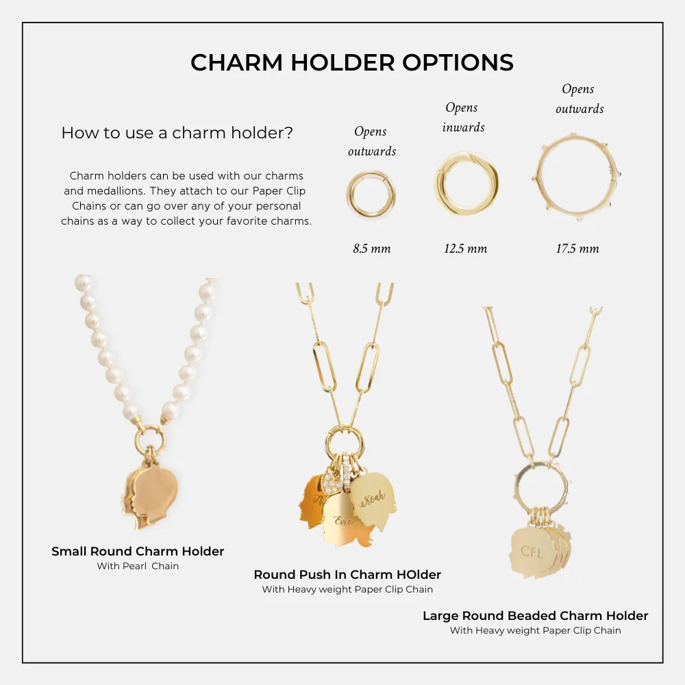 Medium Weight Paperclip Chain Necklace with Charm Holder