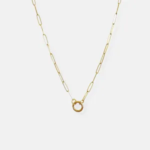Medium Weight Paperclip Chain Necklace with Charm Holder