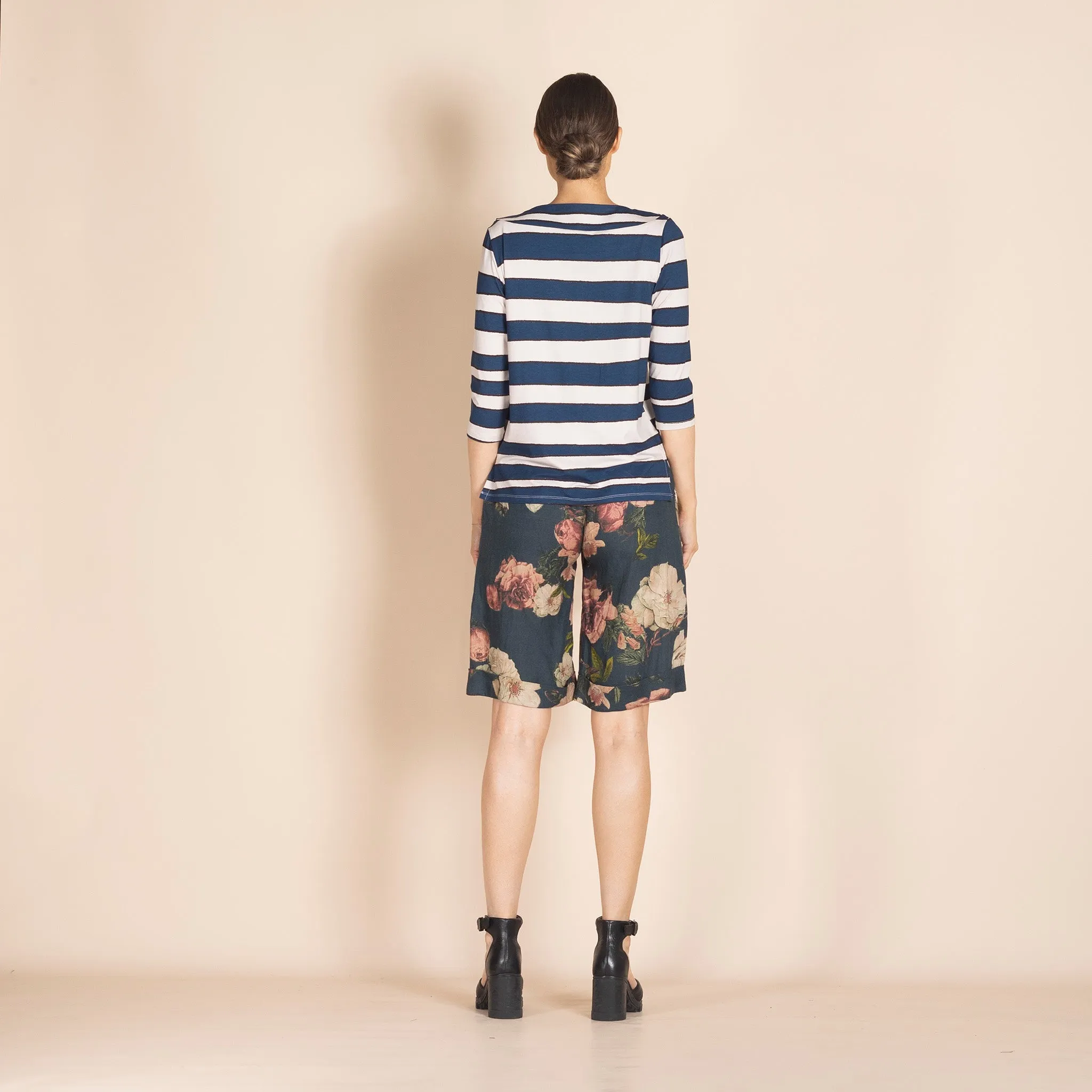 Megan Salmon Stripes Audrey Tee