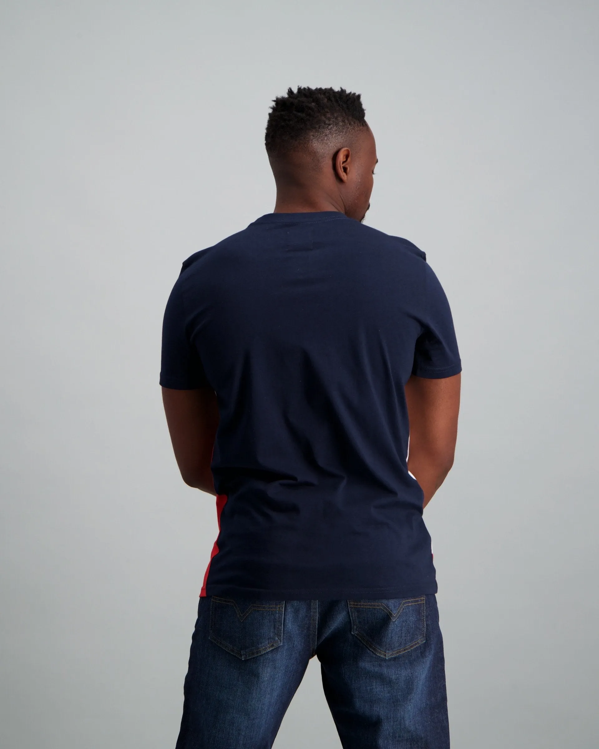 Men's Cut & Sew Colour Block T Shirt