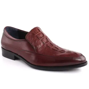 Men’s “LEROY” Textured Moc Toe Slip On Loafer Shoes