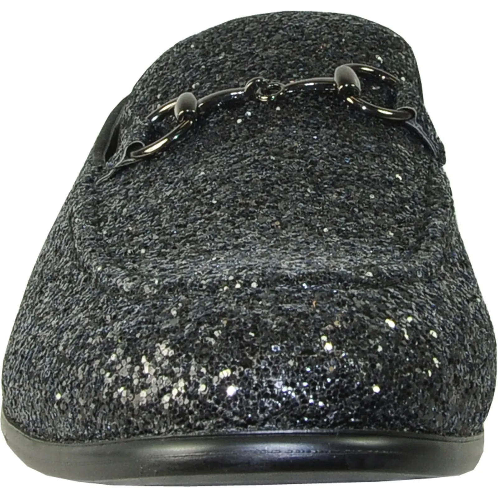 Mens Modern Glitter Sequin Prom Tuxedo Loafer in Black
