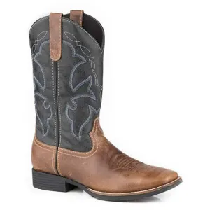 Men's Roper Monterey Leather Boots Handcrafted Brown
