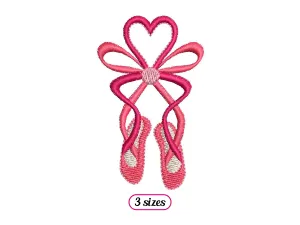 Mini Ballet Shoes with Heart Bow