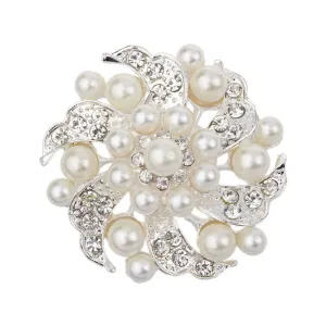 New Fashion Noble  All-match Rhinestone Pearl Brooch Pin Jewelry