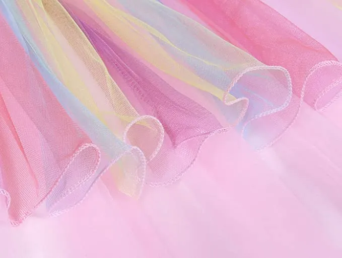 New in package! Beautiful Little Girls Unicorn Tulle Dress with headband & Birthday Girl Sash! Sz 6-7 Years!