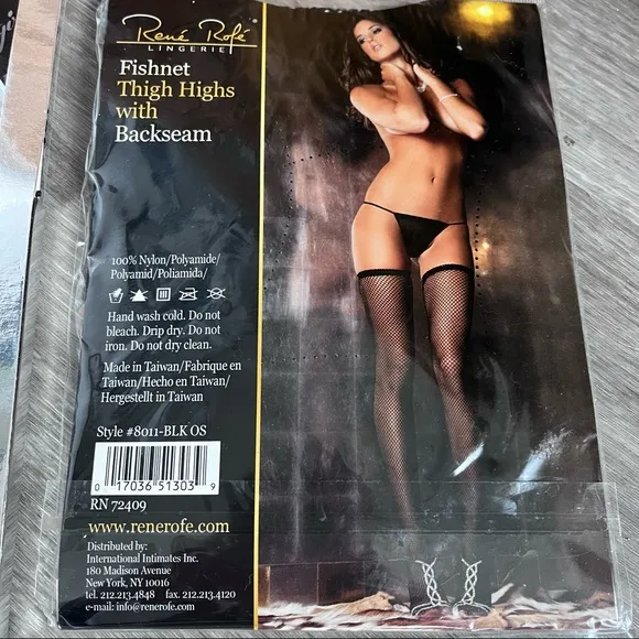 NEW Lot of 4 Lingerie Thigh High Net Stockings