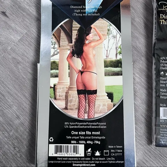 NEW Lot of 4 Lingerie Thigh High Net Stockings