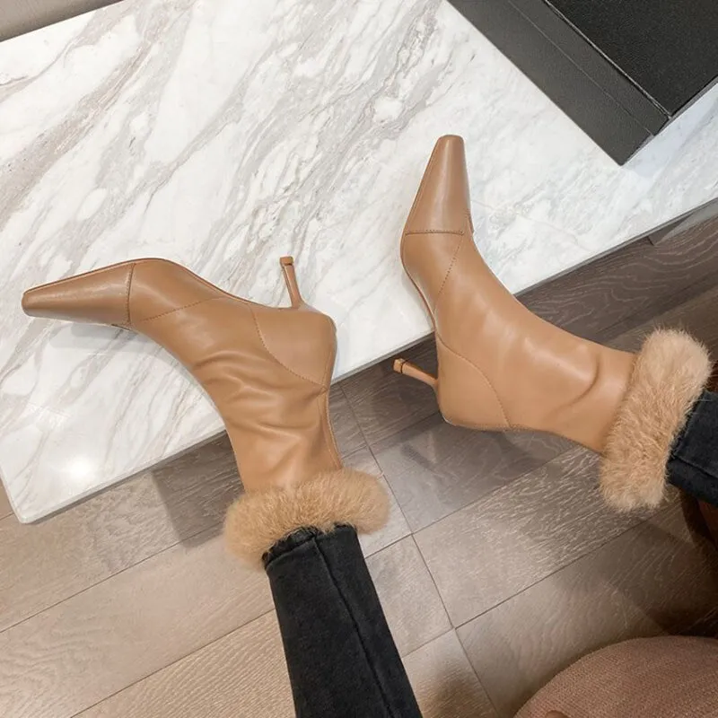 NEW WOMEN'S ELASTIC BOOTS STILETTO HIGH HEEL POINTED TOE FASHION WOMEN'S BOOTS TEMPERAMENT WOMEN'S SHOES