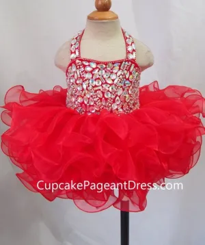 Newborn/Infant/toddler/baby/children/kids glitz Girl's Baby Doll Pageant Dress