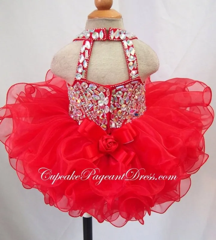Newborn/Infant/toddler/baby/children/kids glitz Girl's Baby Doll Pageant Dress