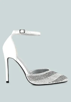 Nobles Rhinestone Patterned Stiletto Sandals By Ruw