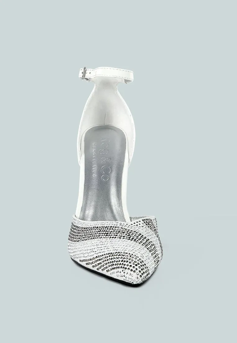 Nobles Rhinestone Patterned Stiletto Sandals By Ruw