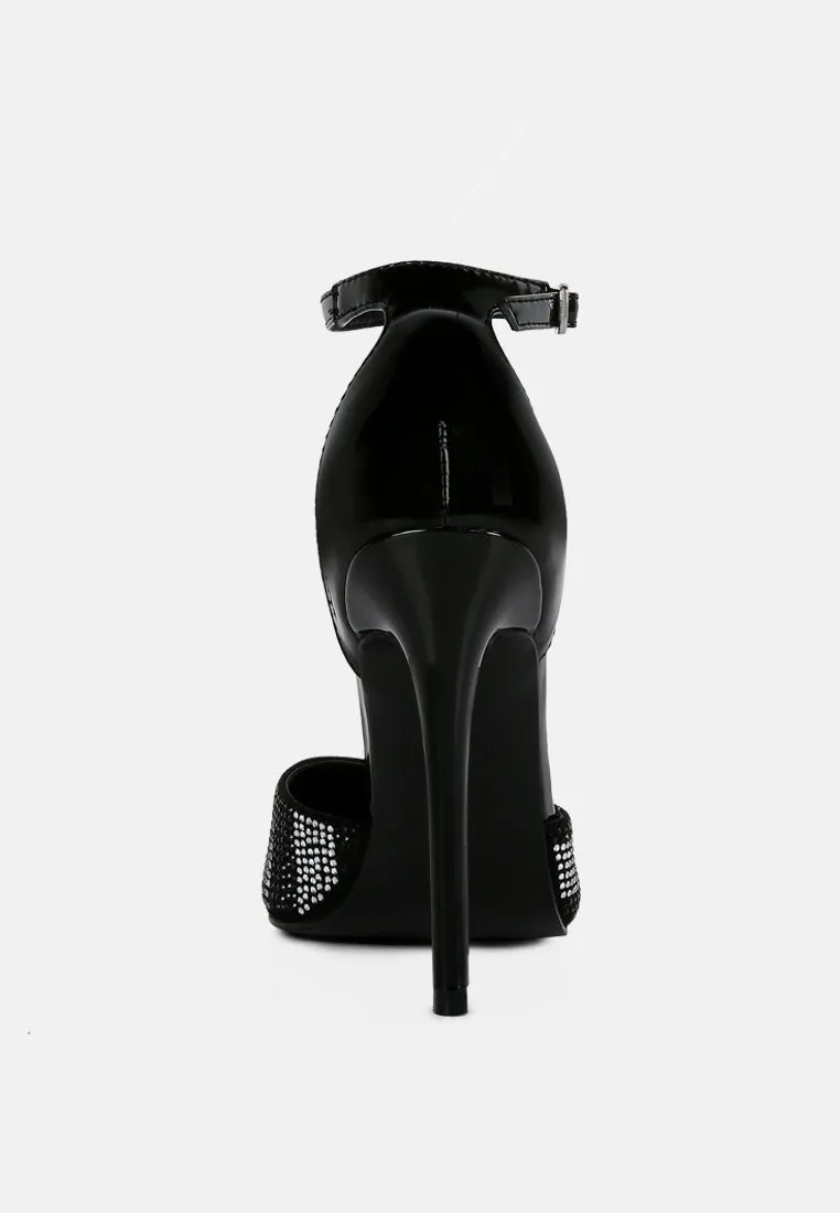 Nobles Rhinestone Patterned Stiletto Sandals By Ruw